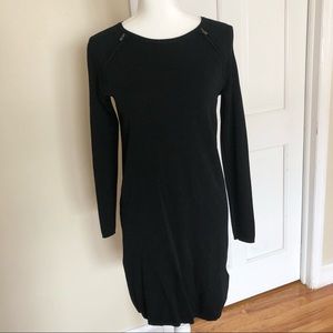 Banana Republic long sleeves sweater dress black midi dress size XS